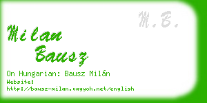 milan bausz business card